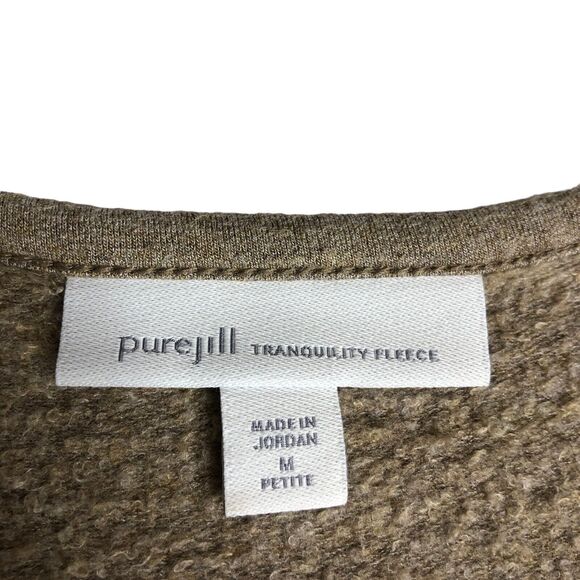 Pure J Jill Sweater Women Petite M Brown Tranquility Fleece Pullover Comfort - Picture 5 of 14